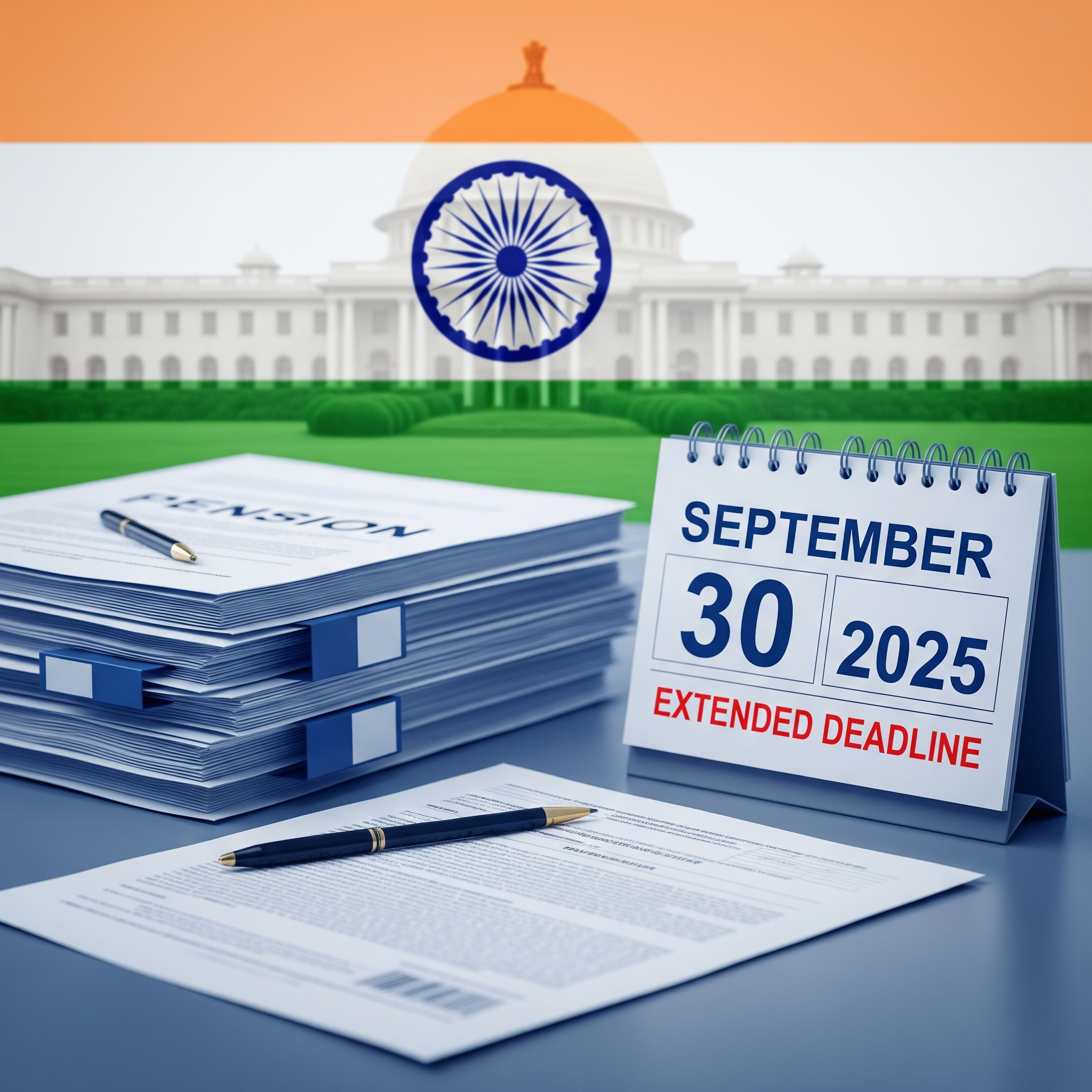 Pension documents with calendar