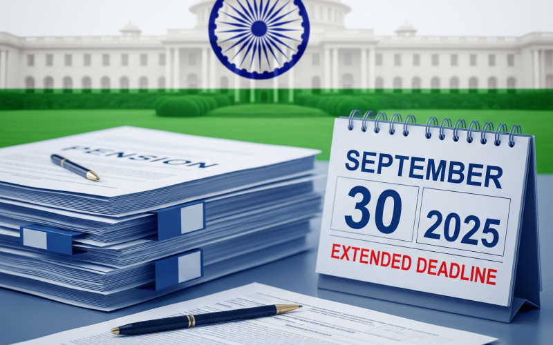 Pension documents with calendar