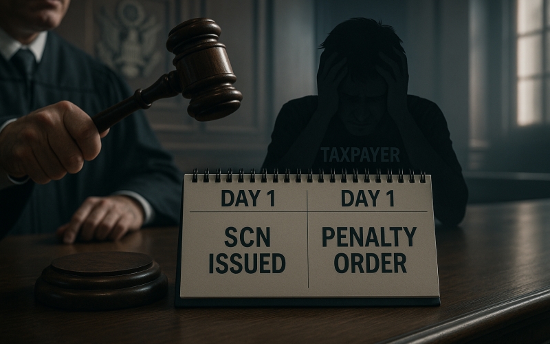 Same-Day SCN and Penalty Orders Quashed—Why Courts Hold Fair Notice Essential