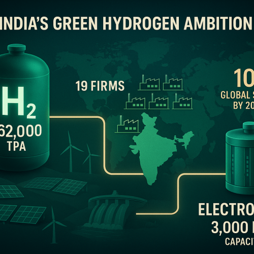 India Targets 10% Global Share in Green Hydrogen by 2030, Allocates 862,000 TPA Capacity