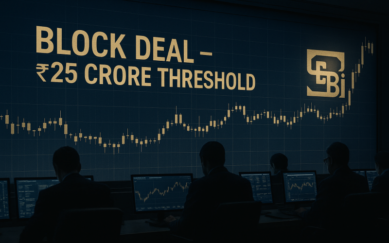 SEBI Considers Raising Block Deal Threshold to ₹25 Crore