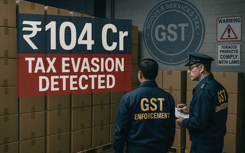 GST Authorities Detect ₹104 Crore Tax Evasion in Illicit Tobacco Trade