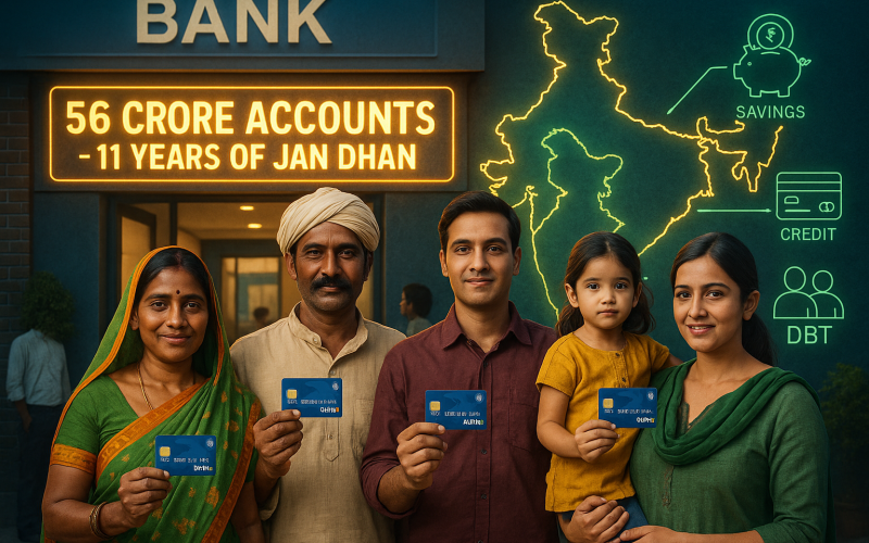 Over 56 Crore Jan Dhan Accounts Opened in 11 Years: Sitharaman Highlights Financial Inclusion Milestone