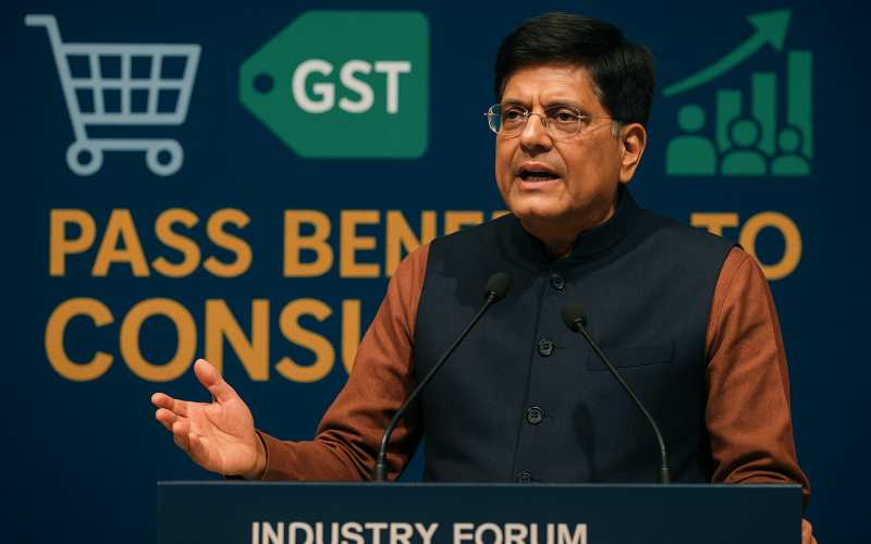 Piyush Goyal Urges Industry to Pass on GST Rate Cut Benefits to Consumers