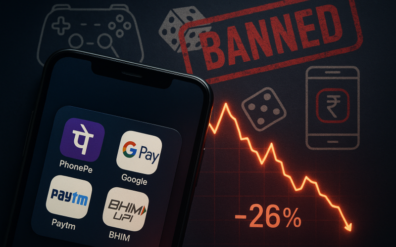 UPI Spending on Gaming Falls 26% After Ban on Real-Money Gaming