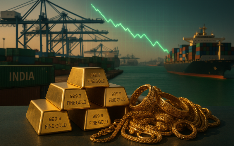 India’s Trade Deficit Narrows to $26.1 Billion Despite Rising Gold Demand