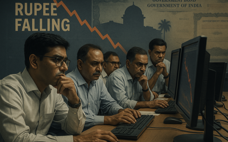 Indian Bonds Dip as Traders Await Govt Borrowing Plan, Rupee Hits Record Low
