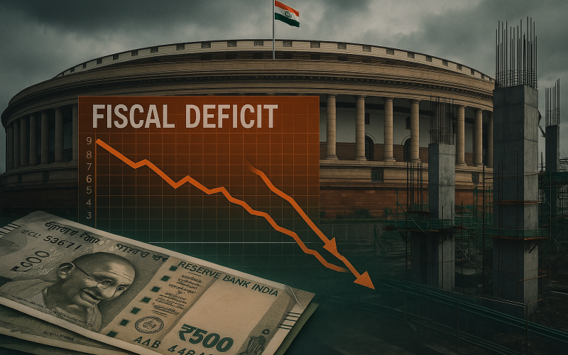 India’s Fiscal Deficit Hits ₹5.98 Lakh Crore in April–August, 38% of FY26 Target