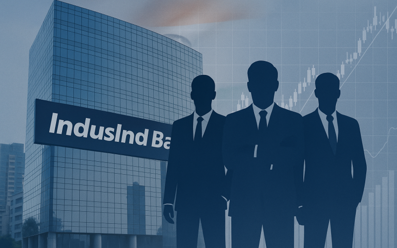 IndusInd Bank with candidate silhouettes